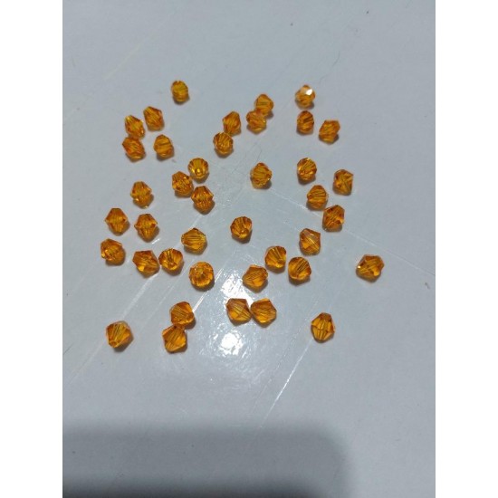 Бусины стеклянные Биконе 8 мм цв. оранжевый, цена за 20 шт